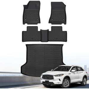 Floor mats for 2019-2025 Infiniti QX50 & 2022-2025 QX55, Custom Fit All Weather TPE Floor Liners for QX50 QX55 Anti-Slip & Durable Full Mats Set Liners for Infiniti Accessories