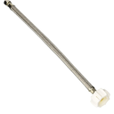 Fluidmaster B1T16CS Click-Seal Toilet Water Supply Connector, 3/8 X 7/8 in, Compression X Ballcock, L, 1500 Psi, 16", Silver