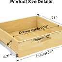 Pull Out Cabinet Organizer, Soft Close Slide Out Solid Wooden Drawers(23"W X 21"D x 6.2''H), Heavy Duty Full-extension Roll Out Shelves for Kitchen Cabinets,Pantry & Closet Organizers and Storage
