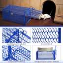 Qualirey 8 Pcs Humane Rat Trap Chipmunk Squirrel Cage Trap 4.33 x 4.33 x 9.06 Inches Foldable Rodent for Small Live Animal Voles Hamsters Catch and Release for Kitchen Yard Garage (Blue)
