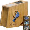 Birdfy Smart Bird House with Camera Lifetime AI Identify Auto-Record Nesting Stages & Alerts, Remote Control Night Vision Battery & Solar Outdoor-Ready, Gift for Nesting Watching Enthusiasts, Polygoon wood