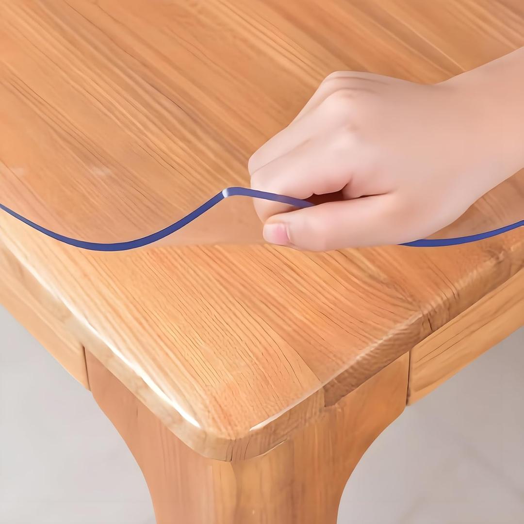 42"X90"Crystal PVC Table Cover Protector, Waterproof PVC Tablecloth, 2MM Thickened Protector for Table, Desk, Coffee Table, Workbench,Dresser, TV Stand, Counter