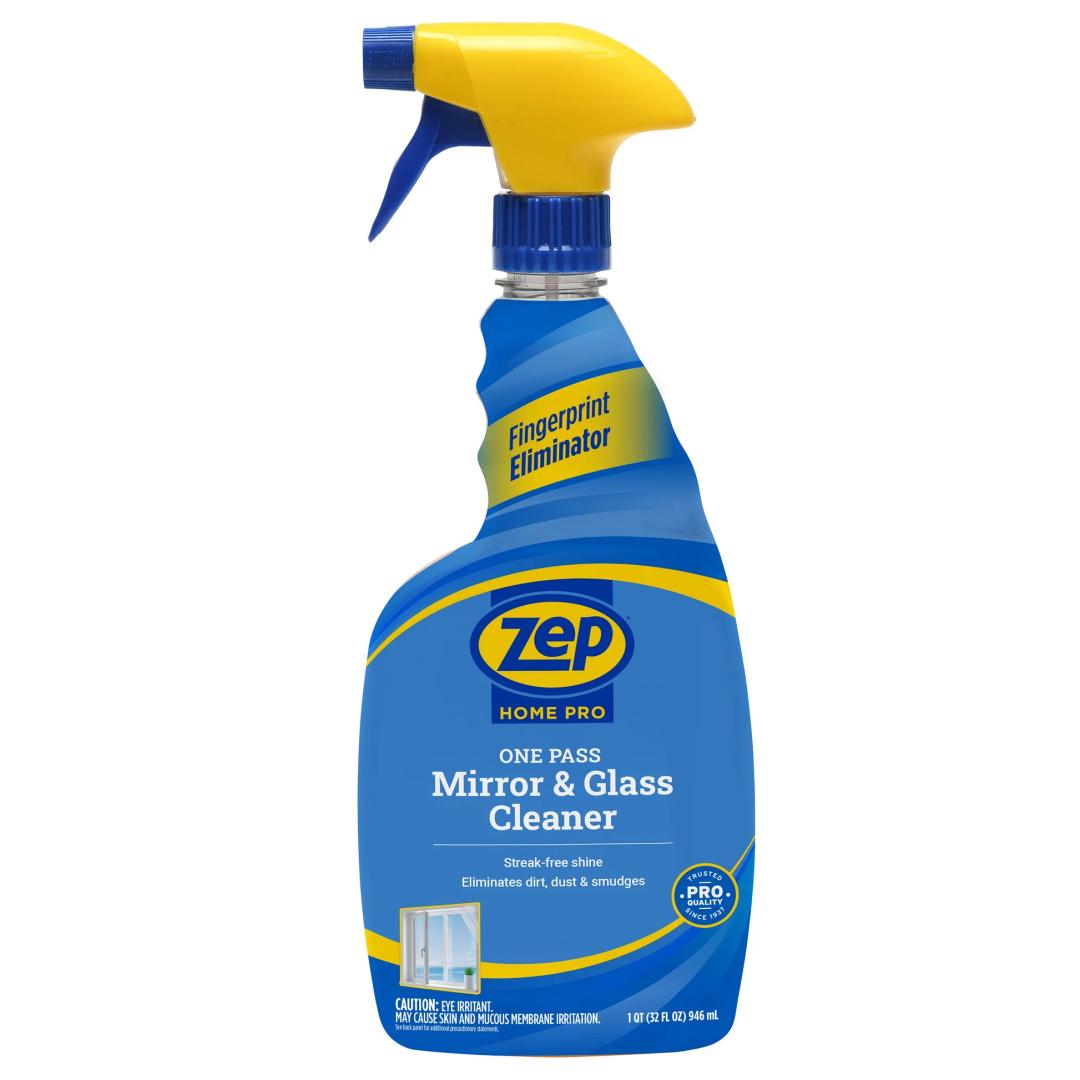 Zep Home Pro One-Pass Mirror & Glass Cleaner - 32 Fl. Oz. - R49606 - Leaves a streak-free shine while eliminating dirt, dust, and smudges from your glass surfaces