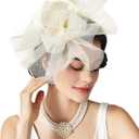 SWEETV Flower Fascinators Tea Party Hats for Women, Formal Headwear for Kentucky Derby, Cocktail, Wedding, Fancy Dress Party