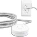 Philips Grounded Plug with Braided Cord, 6 Ft Long Power Cable, ON/Off Switch, for Tabletop or Wall Mount, Perfect for Lamps/Seasonal Lights, 3 Prong,Slip Resistant Base,SPS1611WA/37,White