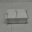 Ceramic Fruit Bowl for Kitchen Counter - 3 Tier Fruit Basket with Metal Stand, Tiered Fruit Stand for Countertop, Snack, Nuts, Cake, Dessert, Small & Cute (Silver-rimmed)