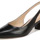Franco Sarto Womens Racer Slingback Low Block Heel Pointed Toe Pump, Black, 7 Wide