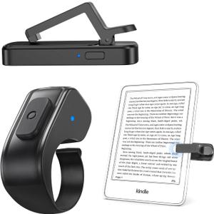 DATAFY [Case-Friendly] Remote Control Page Turner Ring for Kindle Paperwhite Oasis Scribe Kobo eReaders, Camera Camcorder Remote Controls, Page Turner Clicker for iPhone ipad Tablets with Storage Bag