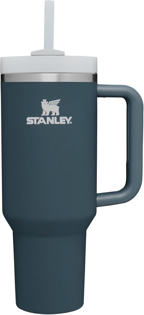 Stanley Quencher H2.0 Tumbler with Handle and Straw 40 oz | Flowstate 3-Position Lid | Cup Holder Compatible for Travel | Insulated Stainless Steel Cup | BPA-Free | Stormy Sea (40 Ounces, Stormy Sea)