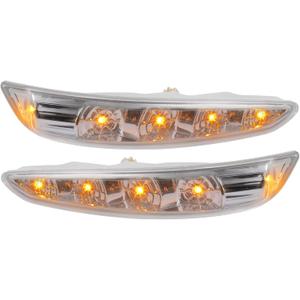 X AUTOHAUX 1 Pair Car 4 LED Front Left and Right Side Mirror Turn Signal Light 87613-3S000 87623-3S000 for Hyundai Sonata 2011-2014