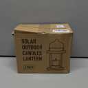 Solar Lantern Outdoor Indoor Use  Hanging Solar Lights with Realistic Flickering Flameless Candle, Weatherproof for Garden Decor, Patios, Trees, and Lawns (Black, 2 Pack)