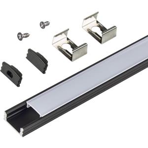 Armacost Lighting Surface Mount LED Tape Light Mounting Channel 5-Pack - Black, 960056