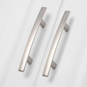 homdiy 30 Pack Solid Zinc Alloy Cabinet Handles, 3 Inch Hole Center Cabinet Pulls, Brushed Nickel Arch Drawer Pulls Modern Hardware for Kitchen Bathroom Cupboard