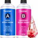 Teexpert Epoxy Resin Crystal Clear: 64OZ Epoxy Resin kit Fast Curing Heat Resistant for Casting Coating Art DIY Craft Jewelry Wood Table Top Flower Preservation- 2 Part(32OZ Resin and 32OZ Hardener)
