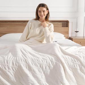 Electric Blanket Twin Heated Blanket 62''X84'', Fast Heating Blanket Soft Flannel & Fluffy Sherpa with 5 Heating Level and 10 Hours Auto-Off, ETL/FCC Certified, Warm Gifts for Loved one, White