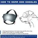 2 x Dog Goggles UV400 Protection,Ski Goggles for Large Breeds with Adjustable Strap, Dog Sunglasses with Comfort-Focused Frameless Design - UV-Resistant/Windproof/Snowproof for Running,Cycling (Sliver) (Medium, Silver)