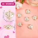 10 Pieces Heart Enamel Charm with Cubic Zirconia Colorful Love Charm Real 18K Gold Plated for Jewelry Necklace Bracelet Earring Making Crafts