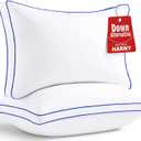 HARNY Pillows Queen Size Set of 2, Plush Soft Supportive Bed Pillows, Down Alternative Queen Pillow for Side and Back Sleeper, Pillow for Sleeping 2 Pack, Machine Washable, 20 x 30 Inches (White)
