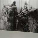 OuElegent Wolf Canvas Wall Art Wolf Painting Black and White Rustic Wildlife Pictures White Wolves Prints Artwork 3 Panels for Living Room Bedroom Bathroom Home Decor Ready to Hang