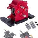 1/10 Transmission, Aluminum Alloy 1/10 RC Dual Transmission Dig Overdrive Gearbox with Delrin Skid for 1/10 RC Crawler LCG Cheater Rigs Capra SCX10 Pro Upgrades (Red)