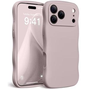 SuydanBox Magnetic for iPhone 17 Pro Case, [Full Camera Protection][Compatible with MagSafe] Cute Wave Frame Silicone Shockproof Protective Phone Case for iPhone 17 Pro 6.3", Hazel