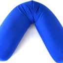Squishy Deluxe Microbead Body Pillow with Silky Removable Cover, Extremely Huggable, Full Body Support, Keeps Spine in Proper Alignment, Doubles As a Pregnancy & Nursing Pillow, 47 X 7
