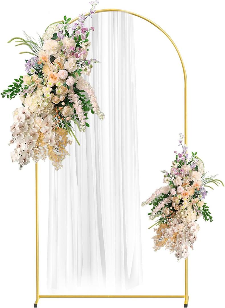 6.6FT Gold Metal Arch Backdrop Stand, Square Balloon Arch Stand Wedding Frame for Birthday Party, Baby Shower, and Ceremony Decoration