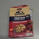 Quaker Protein Instant Oatmeal, Cranberry Almond, 12g Protein per Serving, Whole Grains, No Artificial Flavors, No Added Colors, 2.18 oz Packets, (6 Pack) (EXP 07/11/26)