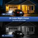 Security Cameras Wireless Outdoor 355 Pan Rotating 2K Color Night Vision Cameras for Home Security WiFi Battery Outdoor Camera Motion Detection 2-Way Talk IP65 Spotlight Siren SD/Cloud Storage