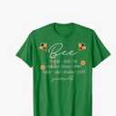 Bee Happy Kind Brave Humble Smart Positive Bumblebee Womens T shirt Color/Kelly Green, Size Large