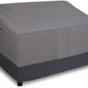 Easy-Going Waterproof Outdoor Sofa Cover - Heavy Duty 2 Seater Outdoor Loveseat - Windproof Patio Furniture with Air Vent (60Wx35Dx35H inch, Gray/Dark Gray)