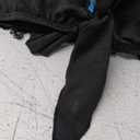 Lidogirl Women Tie-Front Crop Top And Lace Trim Plaid Skirt Set With Stockings XS-2XL (Blue)