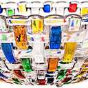 MAGCOLOR Hand Painted Colorful Woven Glass Crystal Salad & Fruit Bowl Decoration,Centerpiece For Home,Office,Wedding Decor, Fruit, Snack, Dessert, Server