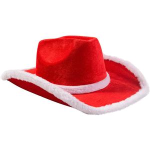 Funny Party Hats Santa Cowboy Hat  Christmas Hats Funny  Santa Costume Accessories