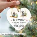 8 x Funny Sister Christmas Ornament 2025 - Cute Soul Sister Gifts for Women, Ceramic Ornament for Christmas Tree Decorations, Unique Far Away Sister Presents, Birthday Gifts for Sisters Bestie