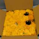 Marubhumi 5-PC Artificial Marigold Flower Garland – 4.5 Feet Long Strands with Bells | Mango Color | Diwali, Wedding, Home, and Christmas Décor