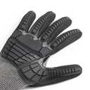 Amazon Basics Impact Protection Work Gloves, Cut Level A2, ANSI Level 4 Abrasion, Touchscreen Compatible, Sandy Nitrile Palm, 3X-Large, Black