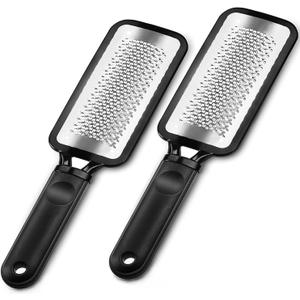 Foot Rasp Foot File, 2 Pcs Stainless Steel Pedicure Callus Remover for Feet, Professional Foot Care Tools for Pedicure to Removes Hard Skin Corns for Dry and Wet Feet