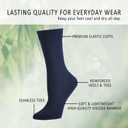 EPEIUS Women Socks Soft Thin Women's Crew Socks - Seamless Viscose Dress Calf Sock for Business,Trouser 9-11 Navy 6 Pairs Size L (Black)