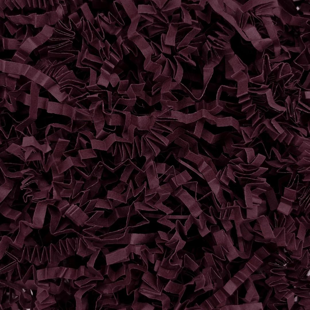 Tisspoms 1LB Burgundy Crinkle Cut Paper Shred Filler, Paper Shreds for Basket Fillers, Birthday, Gift Wrapping, Anniversary, Wedding, Halloween, Thanksgiving, Christmas Gift Decor Party Filler