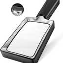 Magnifying Glass with Light, 20 LED Large Handheld Lighted Magnifier Rectangle Illuminated Magnifying Glass for Seniors Reading, Low Vision, Close Work & Inspection (Black)