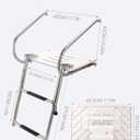 2-Step ABS Telescoping Boat Ladder | Stainless Steel Swim Platform with Handrails | 400lb Capacity | Collapsible for Pontoon, Dock & Yacht