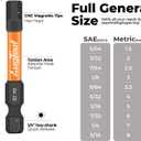 toolant Impact Hex Head Allen Wrench Drill Bit Set 20pcs (Metric&SAE), 1/4 Hex-Shank S2 Steel Hex Bits Set, CNC Machined Tips with Magnetism, 2 Long with Storage Box