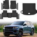 Floor Mats for 2022-2026 Jeep Grand Cherokee 5 Seats (Not for WK or L) | All Weather TPE Set, Durable Non-Slip Protection For 1st & 2nd Row Floor Liners, Rear Cargo Mat & Door Sill Protectors