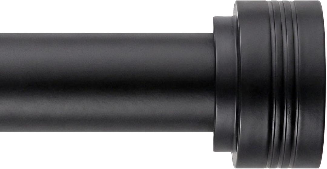 Black Curtain Rods for Windows 18-144 Inch,Adjustable Length 1 Inch Diameter Heavy Duty Curtain Rod for Bedroom/Kitchen/Dorm/Apartment/Door