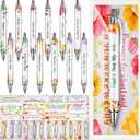 12 Set Christmas Funny Sarcastic Ballpoint Pens Bulk Gifts with 12 Sarcastic Flower Sayings Pens and 12 Cards 12 Opp Bags for Lab Week Gifts Teacher Office Supplies for Women Men Black Ink