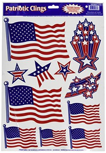 Patriotic Clings (stars & stripes designs) Party Accessory Pack of 3