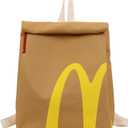 Funny Retro Paper Bag Casual Canvas Backpack Classic Large Capacity Bag Personalized Shoulder Casual Canvas Backpack