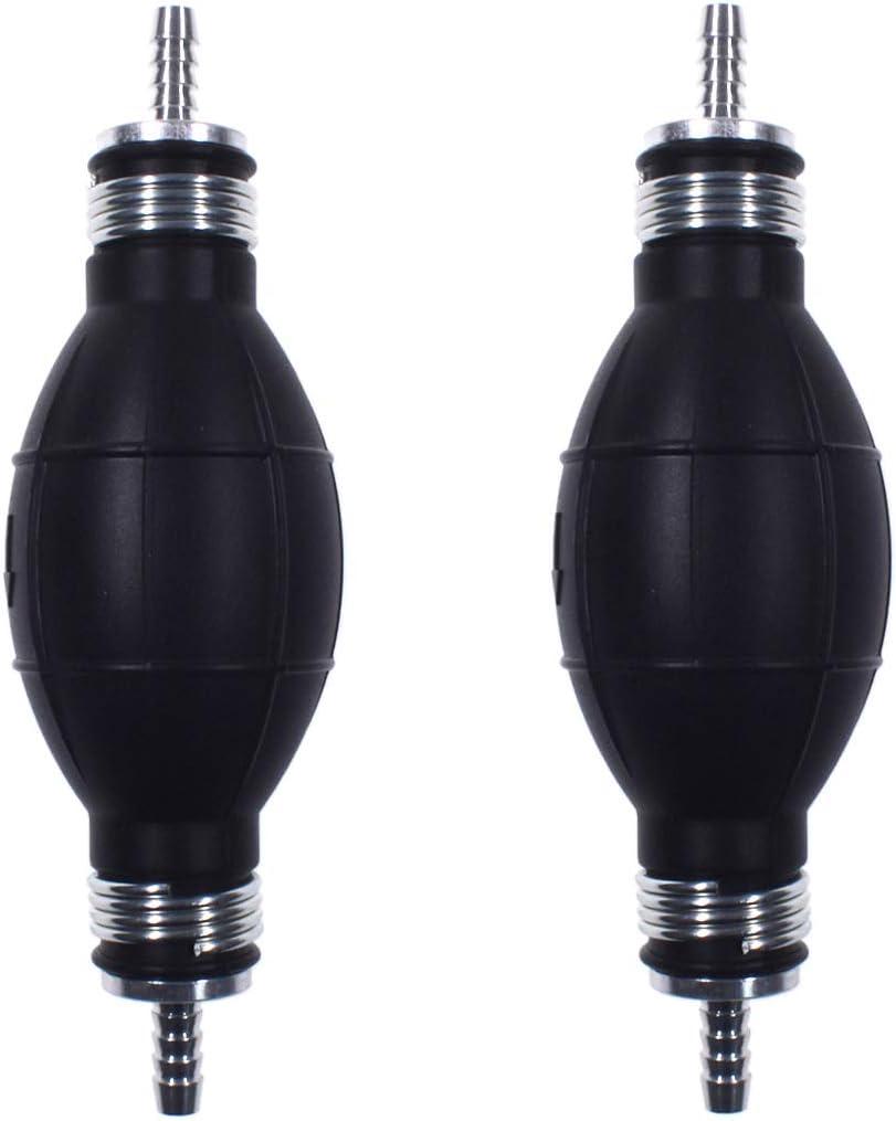 2Pcs Bulb Type Rubber Fuel Transfer Vacuum Fuel Line One Way Fuel Valve Fuel Pump Line Hose Hand Primer Gasoline Petrol Diesel Pump For Marine Boat 6mm 9001080A (1/4)