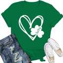 St Patricks Day Shirt for Women Shamrock St Paddys Day T-Shirt Lucky Clover Tee Top (Small, Green7)